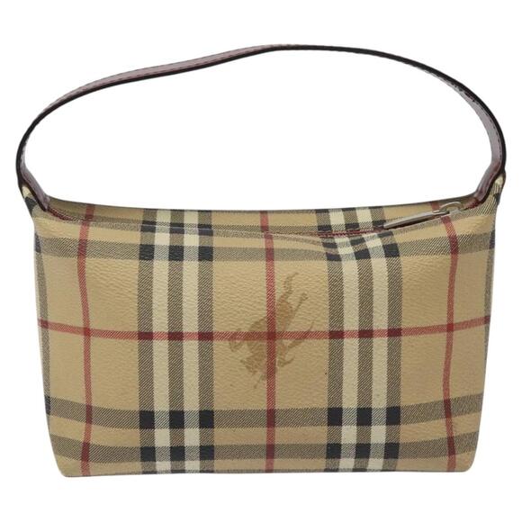 Burberry Nova Check Hand Bag Pvc Beige Silver - Picture 2 of 16